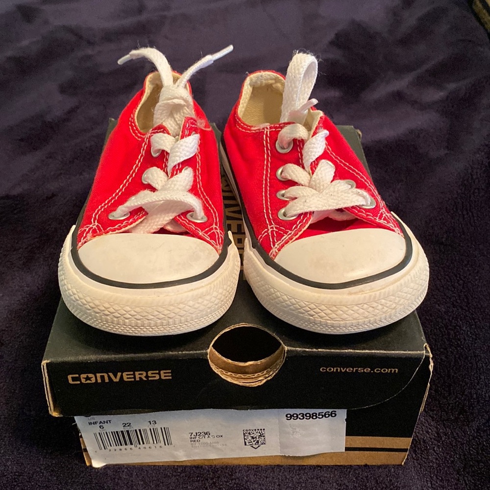Infant size 6 red converse